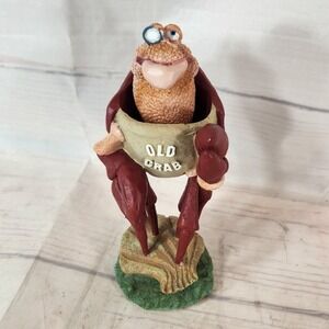 Russ Berrie Bobble Bods Old Crab Figurine - Red, Tan, Green
